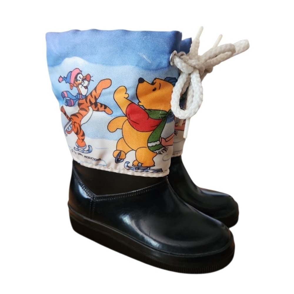Vintage SEARS Kids Toddler Winnie The Pooh Snow Rain Boots 1970s RARE!! Size 5